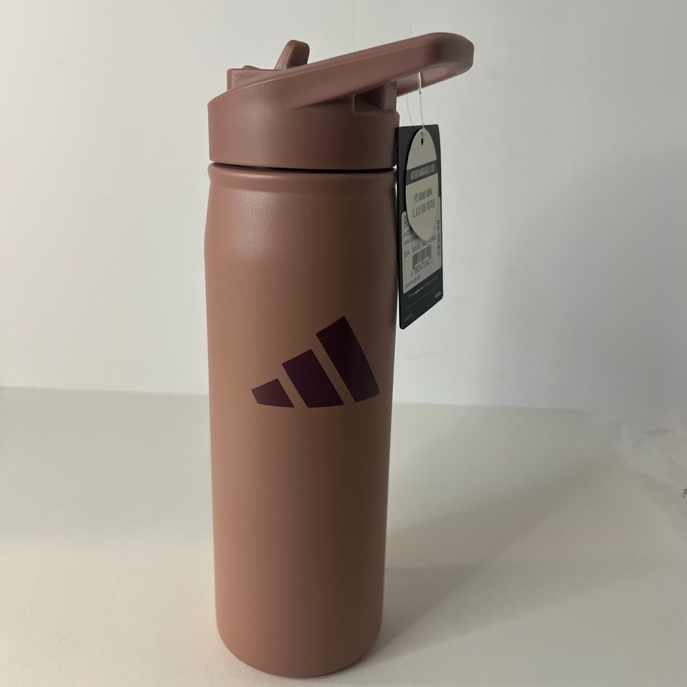 Adidas 24hr Cold 12hr Hot 18/8 Stainless Metal‎ Water Bottle Clay Pink 20oz